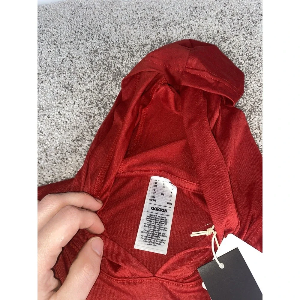 Adidas Aero Ready Short Sleeve Hoodie Pullover Mens LT (LT2) Red Performance Gym